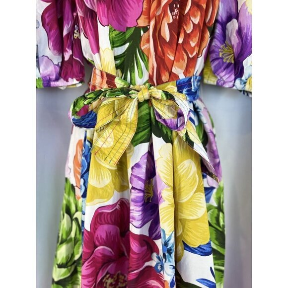 FARM Rio Rainbow Chita Off-The-Shoulder Puff-Sleeve Maxi Dress $225 - Picture 6 of 12